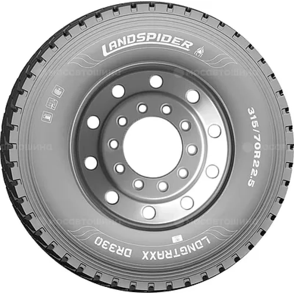 Landspider Longtraxx DR330 315/80 R22,5 154/151M PR18 M+S 3PMSF TL (Ведущая ось)